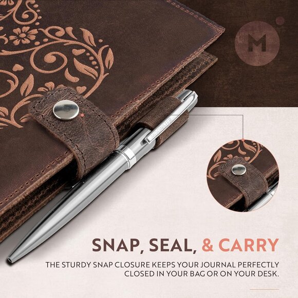 Refillable Leather Journal Embossed Heart Shape Cover Design Journals with Pen – - Picture 4 of 8